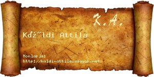 Káldi Attila névjegykártya