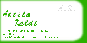 attila kaldi business card